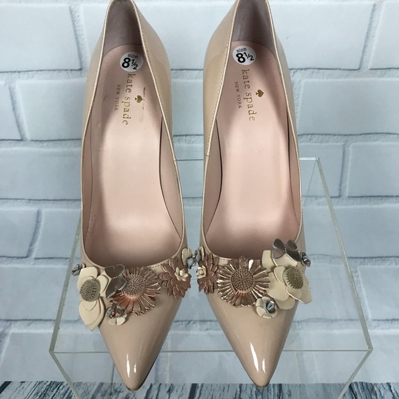 Kate Spade Evelyn Patent Leather Flower Pumps 8.5 - Picture 4 of 8
